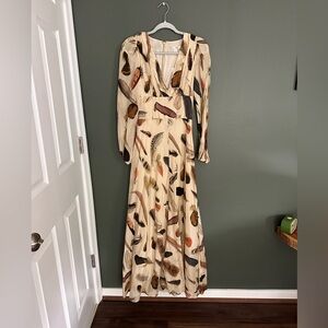 Banana republic feather maxi dress nwt 0